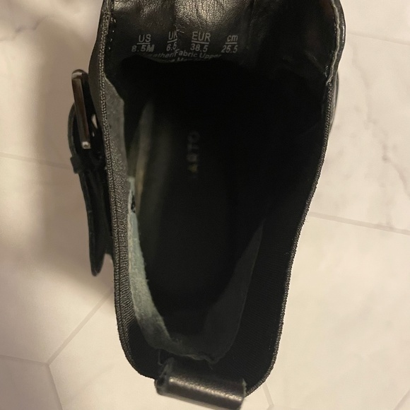 Franco Sarto Black Leather Chelsea Style Ankle Boots with Buckle - Picture 9 of 9